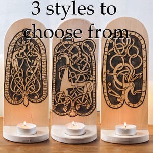 Birch - Runestone decorative/hangable candle holder, 3 designs to choose from