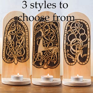 Premium Pine - Runestone decorative/hangable candle holder, 3 designs to choose from