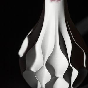 Abyssal Ripple Vase – Modern 3D Printed Flower Vase, Organic Silhouette Decorative Pot, Minimalist Home Decor for Faux or Dried Arrangements