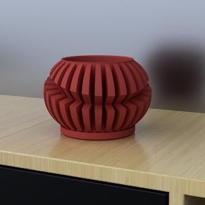 Vaso moderno geometrico stampato in 3D / Vaso per piante da interno audace / Piccolo contenitore per piante grasse o erbe aromatiche / Vaso decorativo in PLA ecologico