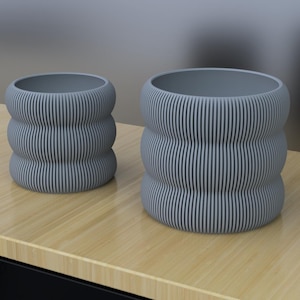 Vaso moderno geometrico stampato in 3D / Vaso per piante da interno audace / Piccolo contenitore per piante grasse o erbe aromatiche / Vaso decorativo in PLA ecologico