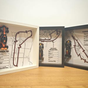 Framed Racing Circuit Art – Handmade Motorsport Track Model Display