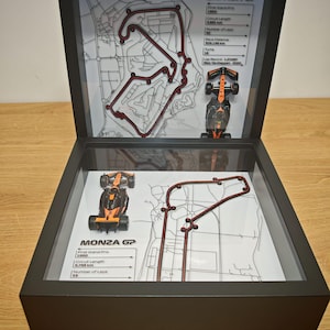 Framed Racing Circuit Art – Handmade Motorsport Track Model Display