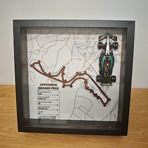 Framed Racing Circuit Art – Handmade Motorsport Track Model Display