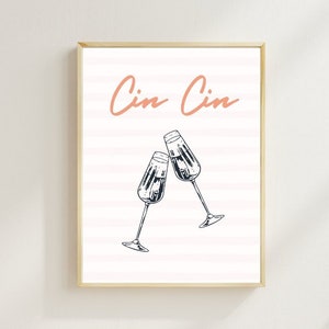 Cin Cin Bar Cart Prints, Bar Cart Sign, Cheers Print, Bar Cart Wall Decor, Aperitief Poster, Bar Cart Wall Decor, Cocktail Print, Download