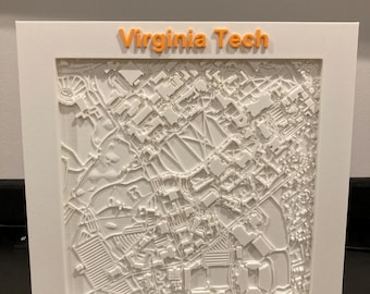 Virginia Tech Campus Map - Unique College Gift