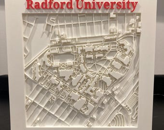 Radford University Campus Map - Unique College Gift