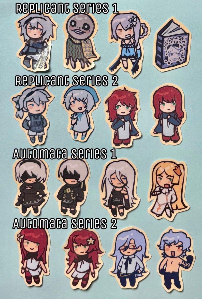 Replicant Sticker Nier Replicant + Automata Mini Holographic Sticker Set - Etsy
