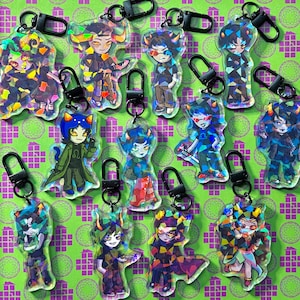 Homestuck Beta Trolls 2.5 ”Holographische Schlüsselanhänger Charm