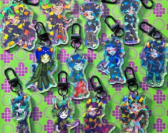 Homestuck Beta Trolls 2.5” Holographic Keychain Charm