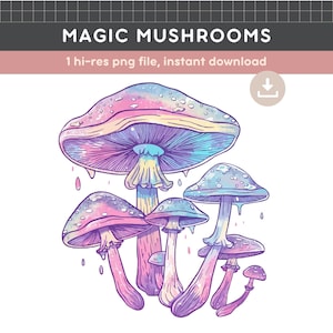 Clipart champignon champignon magique PNG pour un usage commercial, champignon psychédélique, champignon magique PNG, champignons, champignon vénéneux clipart Trippy