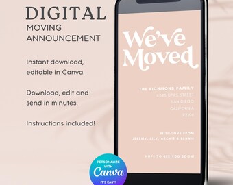 Minimalist Moving Announcement Template: Neutral Colors (Digital)