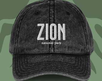 Zion National Park Embroidered Vintage Wash Dad Hat, National Park Hat, Granola Girl Outdoor Lover Gift