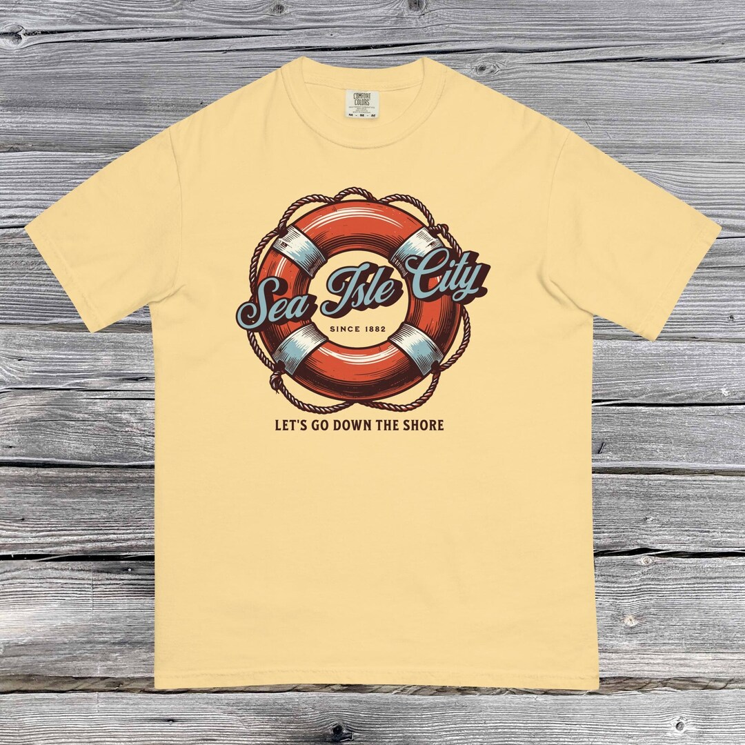 Sea Isle City New Jersey Retro Graphic Tee, Vintage Lifeguard Sea Isle ...