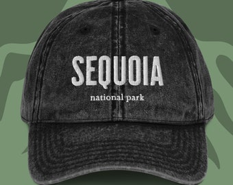 Sequoia National Park Embroidered Vintage Wash Dad Hat, National Park Hat, Granola Girl Outdoor Lover Gift