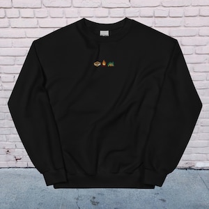 Camping Trio Besticktes Sweatshirt mit Rundhalsausschnitt, Smores Lagerfeuer Pullover, Camping Outdoor Liebhaber Müsli Mädchen Geschenk