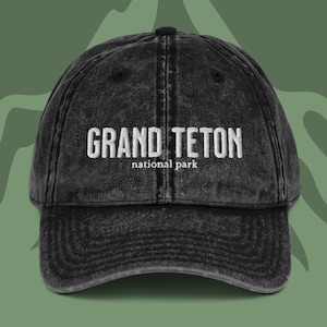 Grand Teton National Park bestickter Vintage Wash Dad Hut, Nationalpark Hut, Müsli Girl Outdoor Liebhaber Geschenk