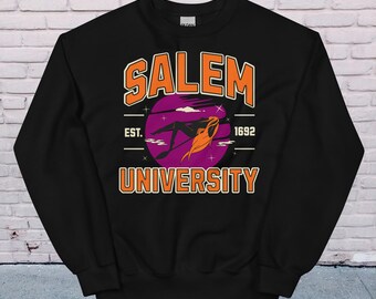 Salem Universität Unisex Sweatshirt, Halloween Rundhalsausschnitt, Gruselige Saison Herbst Sweatshirt