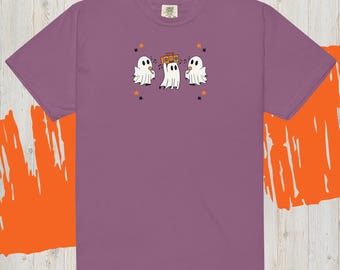 Halloween Ghost Comfort Colors Tshirt, Cute Party Ghost Shirt, Womens Halloween Shirt, Cute Fall Shirt, Spooky Season Shirt Halloween Gift