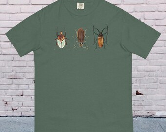 Beetle Vintage Bug Cottagecore, uniseks katoenen comfort colora T-shirt, muesli meisjesstijl, cadeau insectenliefhebber