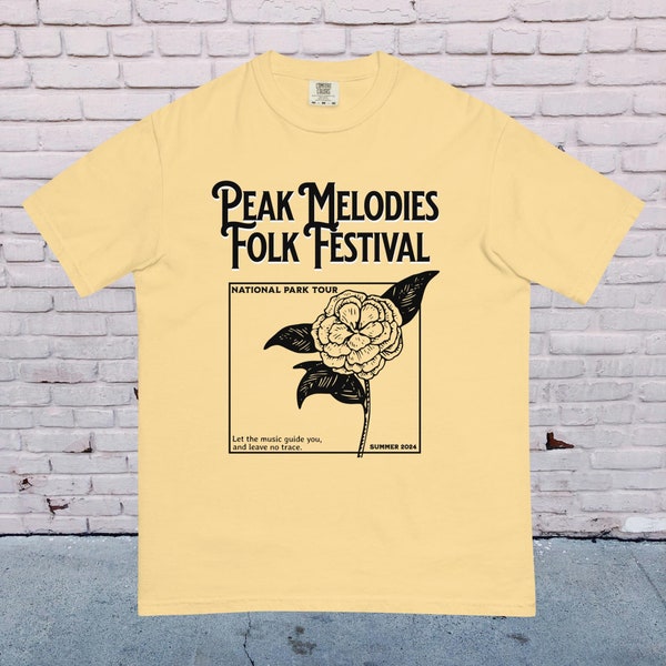 Peak Melodies Folk Festival, Concert Tshirt, Folk Festival, Music Lover, Comfort Colors, National Park Gift