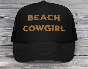 Beach Cowgirl Trucker Hat Summer Brunch Foam Trucker Hat | Bachelorette Custom Hats Cowboy Hat Trip Beach Boat Custom Trucker Hat