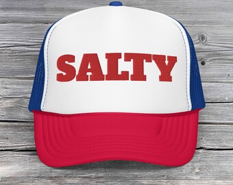 Salty Embroidered Trucker Hat, Foam Trucker Hat, Vacation Hat, Summer Trucker Hat, Women's Trucker Hat, Beach Hat