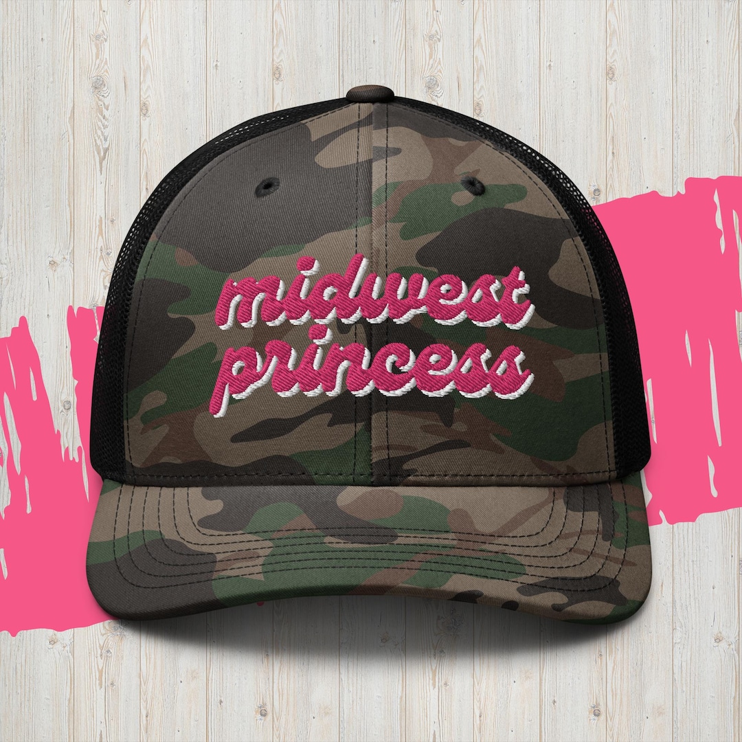 Midwest Princess Camo Trucker Hat, Pride Trucker Hat, Bi Pride Hat
