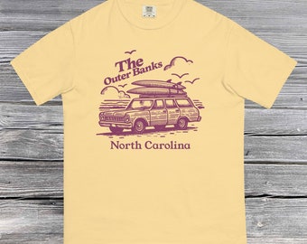 Camiseta de playa retro de The Outer Banks, Camiseta de surf vintage para amantes de la playa, Camiseta de colores cómodos de playa de verano de moda