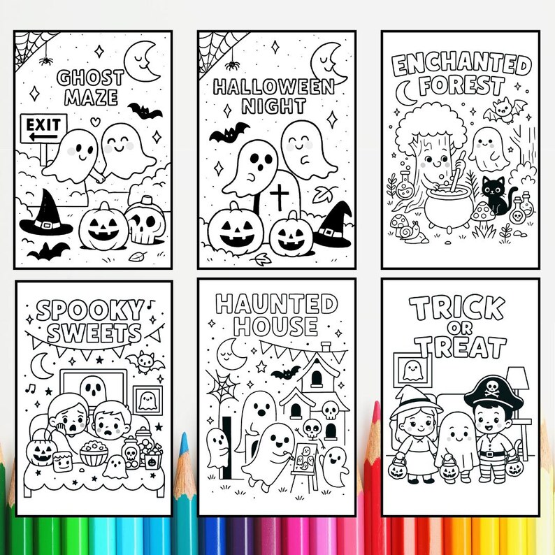 60 Halloween Coloring Pages Bundle – Spooky, Cute & Fun Designs for ...