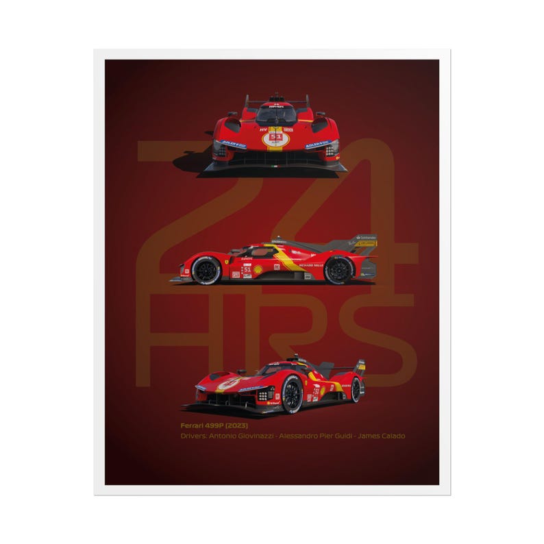 Number 51 Racing Ferrari Lemans 2023 WEC 499p,winner,number 51,racing Fan Gift,high ...