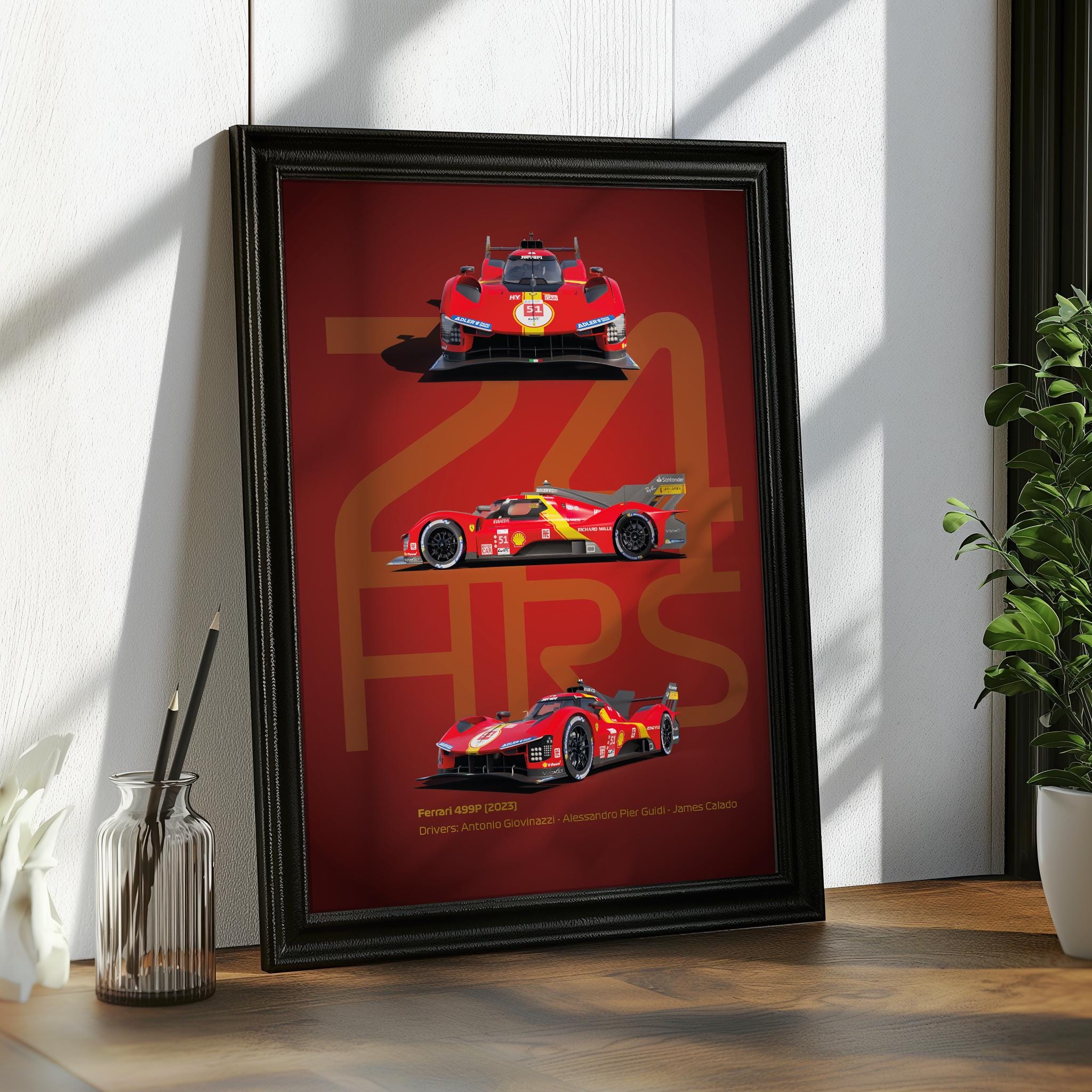 Number 51 Racing Ferrari Lemans 2023 WEC 499p,winner,number 51,racing Fan Gift,high ...