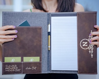 Personalized Leather Flap Portfolio,  Engraved Portfolio, Business Gift, Leather Portfolio, Custom Portfolio, Monogrammed Leather Portfolio