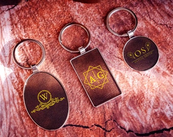 Personalized Leather Keychain, Customized Keychain, Custom Leather Key chain, Engraved Keychain, Car Keychain, House Keychain
