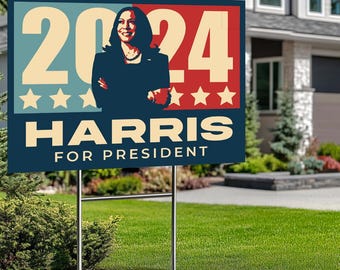 Harris Walz 2024 Yard Sign, 2024 President Election Lawn Sign, Kamala Harris Yard Sign, Political Yard Sign, Harris Walz 2024, Vote Kamala