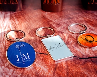 Personalized Leather Keychain, Customized Keychain, Custom Leather Key chain, Engraved Keychain, Car Keychain, House Keychain