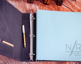 Personalized Binder, Custom Logo Binder, Leather Binder,  3-Ring Binder, Business Gift, Graduation Gift, Office Gifts, Corporate Gift