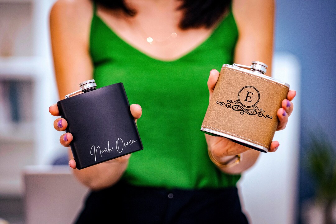 The Girls Are Drinking Again - Personalized Leather Flask SBLFLALM2107M (sku: LFL101-SBLFLLN1TM102107) | Sistabag | Reviews On