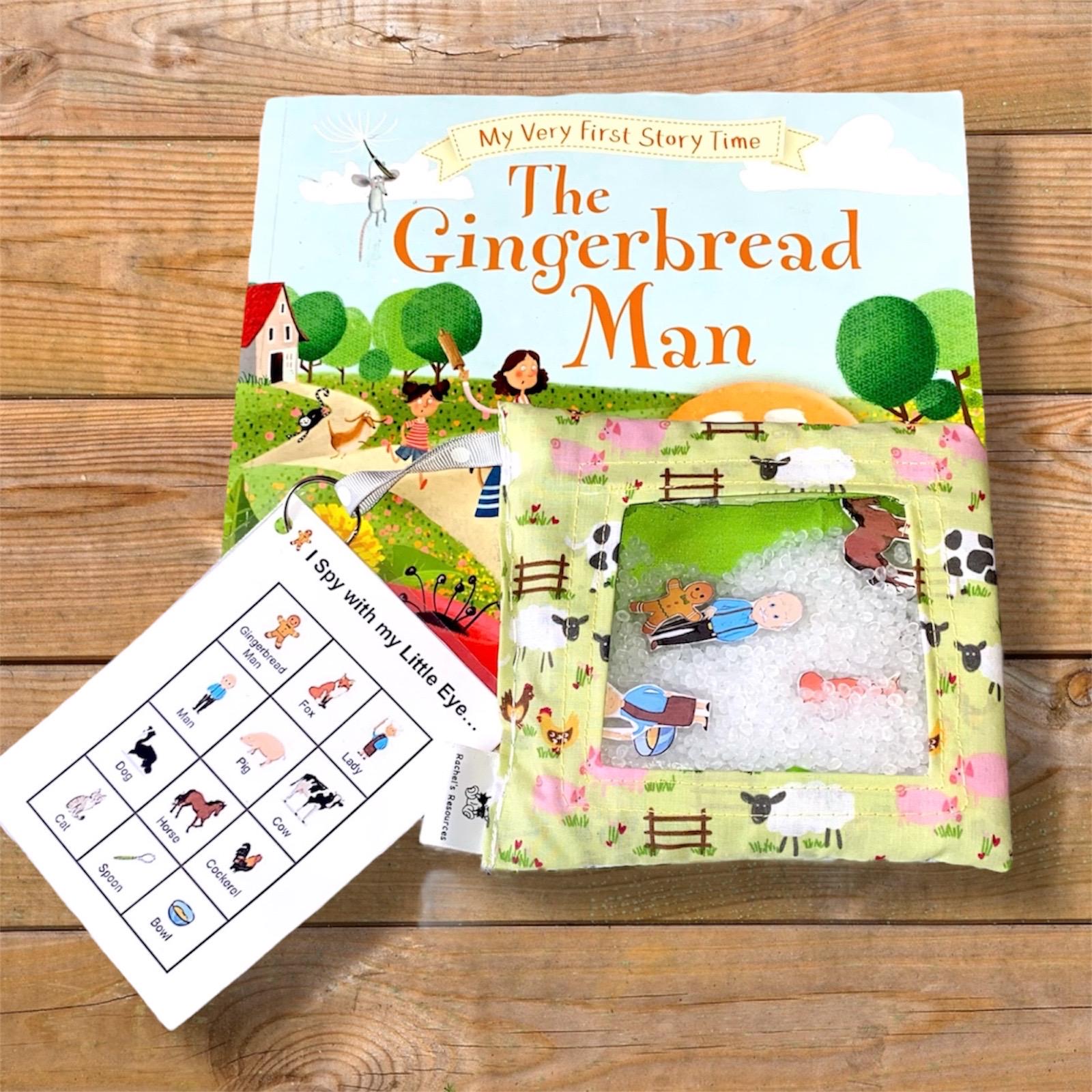 The Gingerbread Man Story I spy bag with card UKCA TESTED
