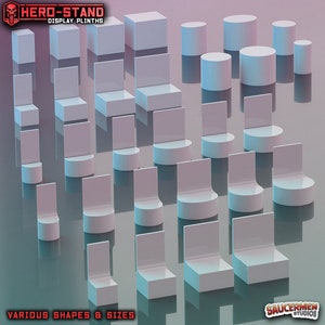 Freestanding Round Display Plinths for Miniatures  Blank  Customizable