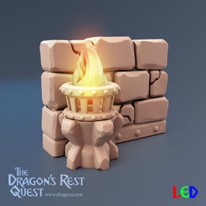 Flackernde Brazier Wand | HeroQuest Fantasy Spielbrett - Addon