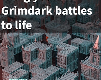 Grimdark Terrain System for 28-32mm Wargames & Skirmishes - Highly Detailed Modular Scenery for Epic Battles