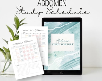 Abdomen Registry Exam Study Schedule- Sonography/Ultrasound