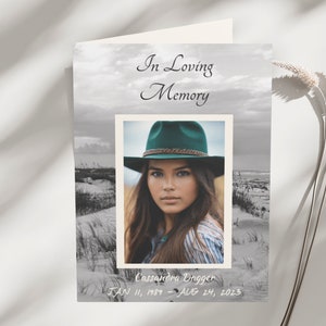 Editable Coastal Funeral Program Template, In Memory of Ocean Funeral Program, Coastal Funeral Pamphlet Template, Printable Funeral Program