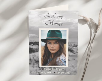 Editable Coastal Funeral Program Template, In Memory of Ocean Funeral Program, Coastal Funeral Pamphlet Template, Printable Funeral Program