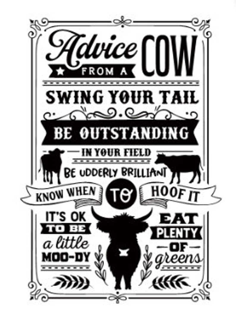 Advice From a Cow | Farm | Farmhouse | Barn | Barnhouse - Etsy Canada