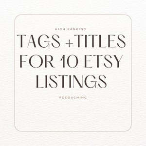 10 High Ranking Titles and Tags Unlock Etsy Success: Customized SEO Tags for Your Shop's Best Listings image 1