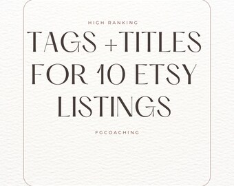 10 hochrangige Titel und Tags sorgen für den Etsy-Erfolg: Maßgeschneiderte SEO-Tags für die besten Angebote Ihres Shops