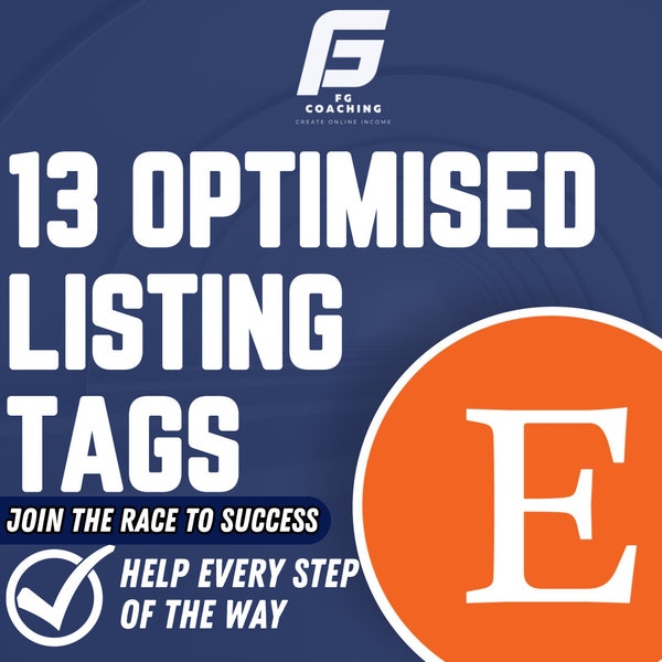 ETSY Seo 13 High Ranking Tags Unlock Etsy Success: Customized SEO Tags for Your Shop's Best Listings