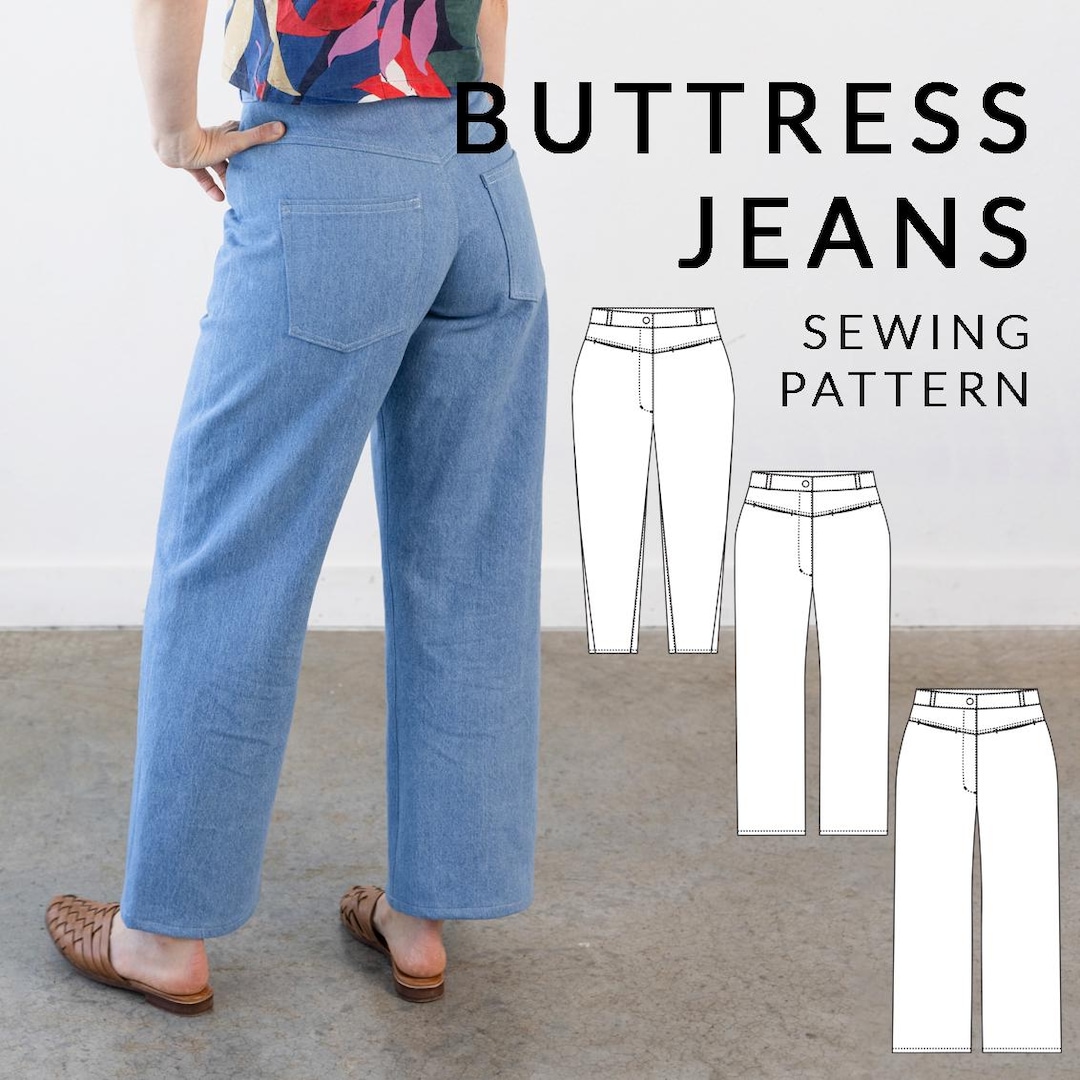 Buttress Jeans PDF Sewing Pattern | Size 00-32 - Etsy Canada